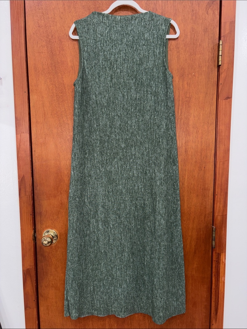 Marni Ribbed Sleeveless Maxi Dress in Heather Green